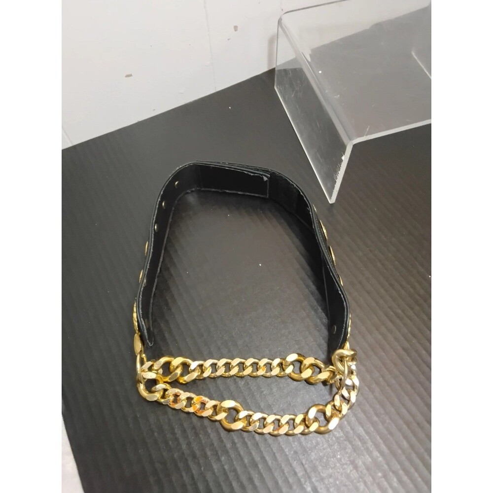 Black Unbranded Chain Belt with Gold Studs accents  Size 30